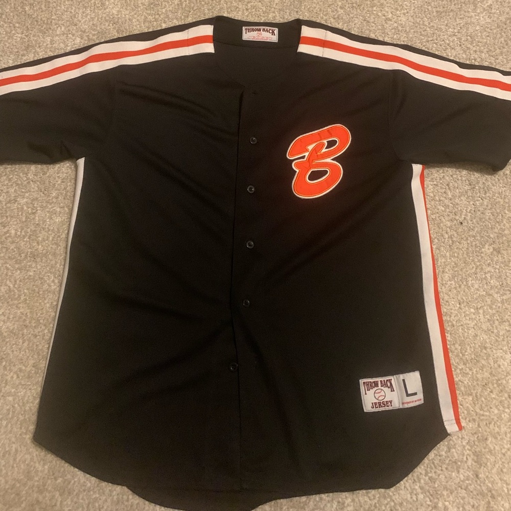 Vintage Black and Orange Baseball Jersey